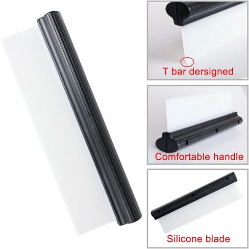 Car Squeegee 12 Inch Flexible T-Bar Water Blade, Car Drying Water Silicone Squeegee for Car, Windshield, Glass, Window, Mirror, Bathroom (Black) in Saudi Arabia