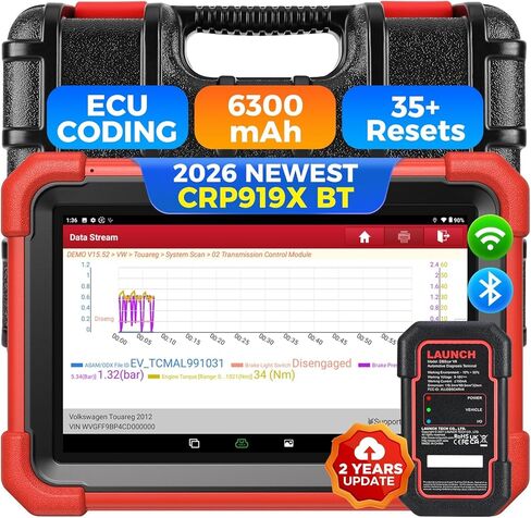 LAUNCH X431 CRP919XBT Obd2 Scanner 2024 أداة تشخيص ثنائية الاتجاه، دعم CANFD&DOIP طراز 2024، تحديث لمدة عامين، تشخيص لاسلكي مع DBScar VII، FCA AutoAuth، VAG موجه، ترميز ECU، IMMO، 35+ إعادة تعيين in Kuwait