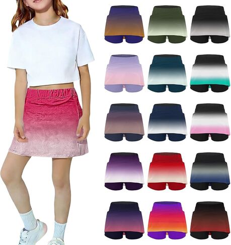 Tennis Skirts for Girls with Pockets Toddler Athletic Cute Casual Skort Stretchy Lightweight Skorts Dance Skirt 2026 in Saudi Arabia