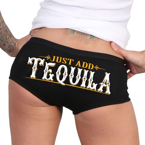 Hot Leathers PTB7577 Just Add Tequila Biker Boy Shorts | Booty Shorts for Women-Black-XL in Saudi Arabia