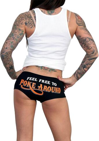 Hot Leathers PTB7210 Poke Around Biker Boy Shorts | Booty Shorts for Women-Black-XL in Saudi Arabia