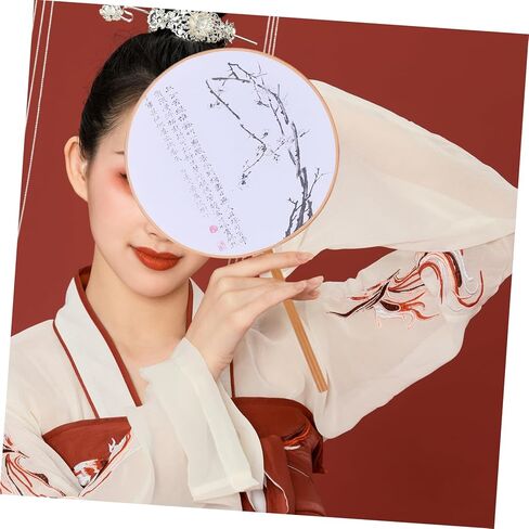STOBOK 6pcs DIY Chinese Style Hand Fan Frame Vintage Round Fan Iron Framework for Craft Art Projects in Saudi Arabia