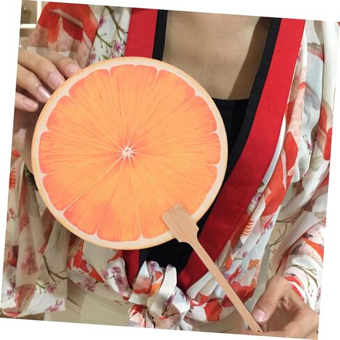 Gatuida Portable Fan Orange Design Handle Hand Fan for Summer Decorative Wedding Favor in Saudi Arabia