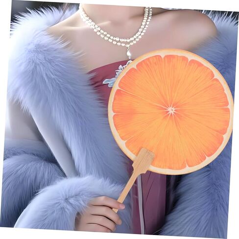 Gatuida Portable Fan Orange Design Handle Hand Fan for Summer Decorative Wedding Favor in Saudi Arabia