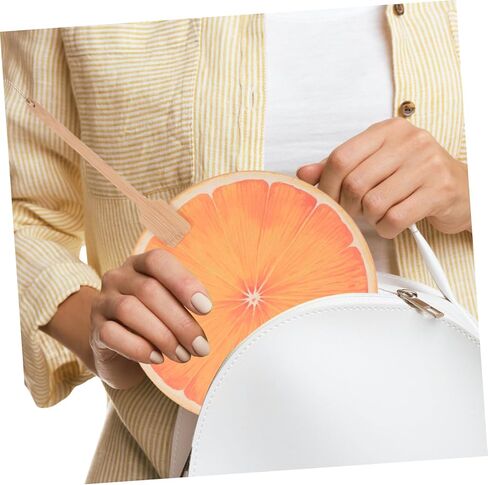 Gatuida Portable Fan Orange Design Handle Hand Fan for Summer Decorative Wedding Favor in Saudi Arabia