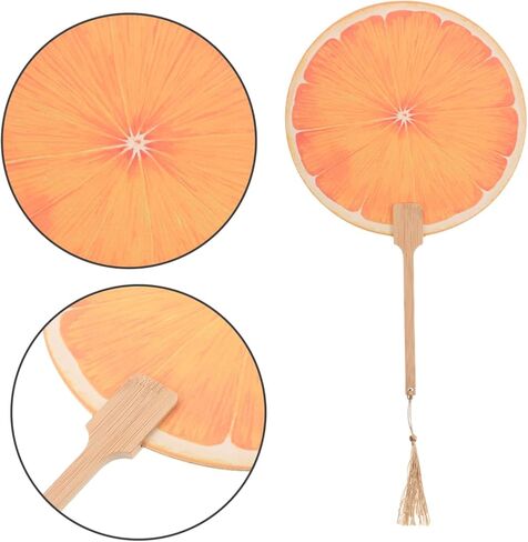 Gatuida Portable Fan Orange Design Handle Hand Fan for Summer Decorative Wedding Favor in Saudi Arabia