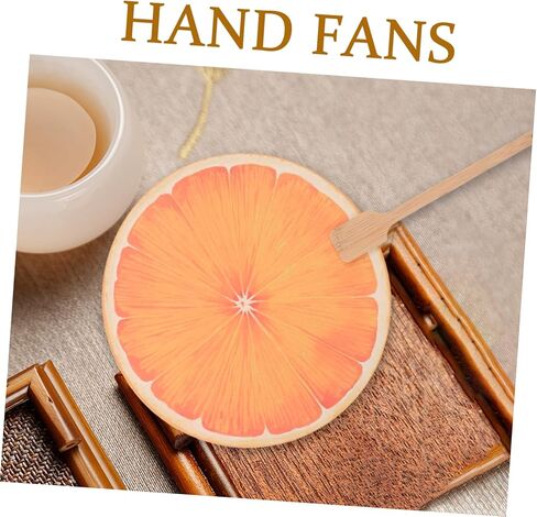 Gatuida Portable Fan Orange Design Handle Hand Fan for Summer Decorative Wedding Favor in Saudi Arabia