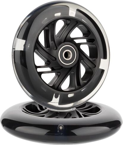 عجلات سكوتر مضيئة 120 مم من AOWESM 120 مم PU LED فلاش وامض 3 عجلات سكوتر أمامية بديلة للأطفال الصغار الأولاد والبنات (عبوة من قطعتين) in Kuwait