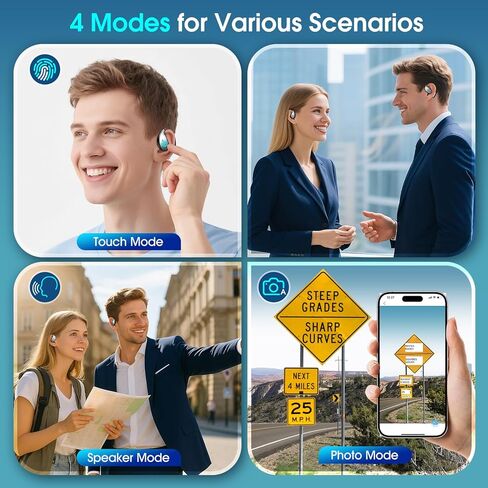 سماعات أذن للترجمة بالذكاء الاصطناعي في الوقت الحقيقي، 2026 سماعات أذن جديدة 6 في 1 لمترجم اللغات الفورية مع خاصية الدردشة بالذكاء الاصطناعي، 144 لغة و11 غير متصل بالإنترنت، مكالمات صوتية وفيديو للسفر والأعمال المكتبية وتعلم الاجتماعات in Kuwait