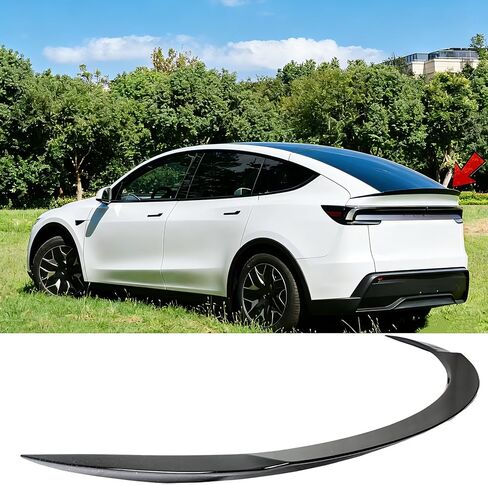 STSEV01 المفسد الخلفي يناسب Tesla New Model Y Juniper 2026 ، و Sporty V-Style Performance نوع الجناح ، والملحقات الخارجية الشفاه Decklid Trunk ، وتركيب الشريط (أسود لامع) in Saudi Arabia