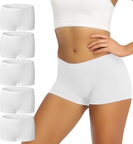 Women's Boyshort Panties Seamless Soft Boy Shorts Underwear Stretch Boxer Briefs 5 Pack in Saudi Arabia