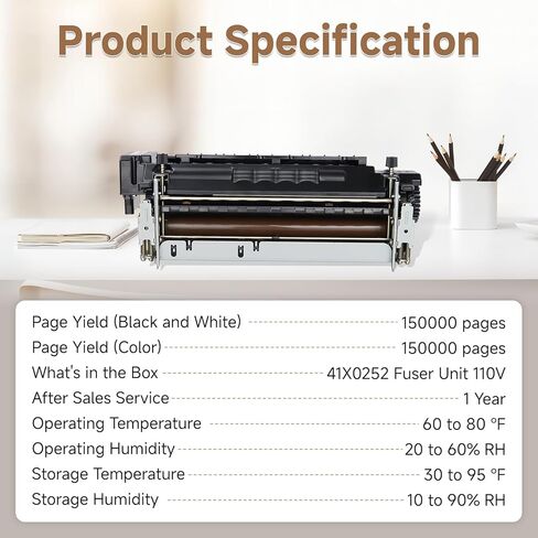 وحدة الصهر حقيقية 41X0554 متوافقة مع CS720/CS725/CX725/XC4150، مجموعة تثبيت المصهر 110/120 فولت لأجزاء الطابعة، إنتاجية 150000 in Kuwait