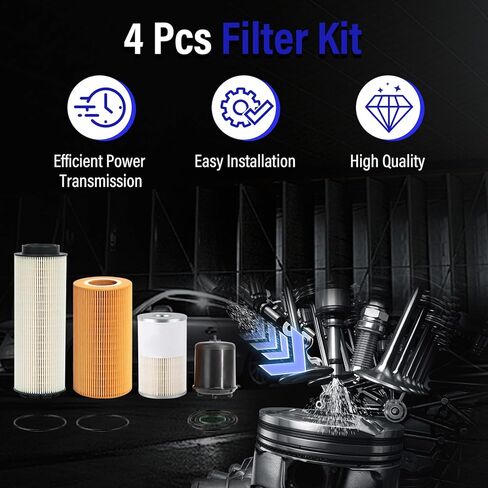مجموعة خدمة صيانة الفلتر مناسبة لمحرك Paccar MX-13 MX13 EPA13، تتضمن فلتر زيت 1948921، فاصل مياه فلتر الوقود 2277129، فلتر فاصل مياه الوقود FS19765، فلتر زيت 1922496، 4 قطع in Kuwait
