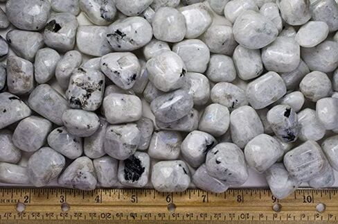 Rainbow Mooonstone Tumbled Stone Crystals Bulk, Polished Stones - Rock Collection - vase Filler tumbles Crystals Healing Reiki - Gemstone Gifts, Good Luck, Fountain tumbles (Moonstone 1LBS) in Saudi Arabia