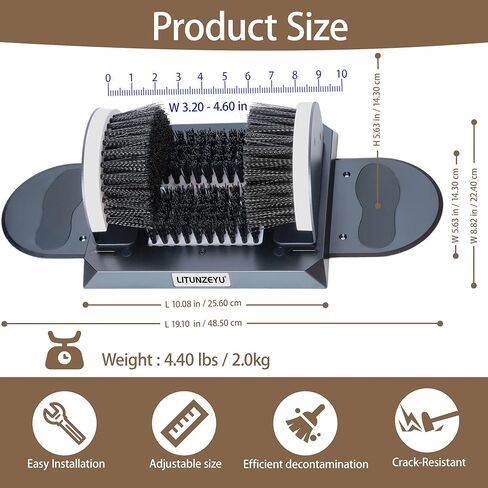 Adjustable Width Boot Scrubber & Shoe Cleaner - Heavy Duty,Outdoor/Indoor Use to Remove Mud, Snow,Dirt,Garden,Garage,Farm,Patio Brush in Saudi Arabia