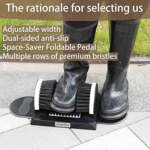 Adjustable Width Boot Scrubber & Shoe Cleaner - Heavy Duty,Outdoor/Indoor Use to Remove Mud, Snow,Dirt,Garden,Garage,Farm,Patio Brush in Saudi Arabia
