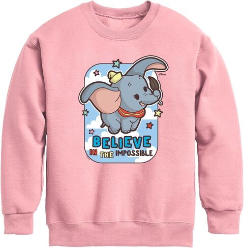 Disney Dumbo Animated - Believe in The Impossible - Toddler & Youth Crewneck Fleece Sweatshirt in Saudi Arabia