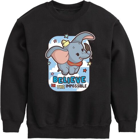 Disney Dumbo Animated - Believe in The Impossible - سترة صوفية ذات رقبة دائرية للأطفال الصغار والشباب in Kuwait