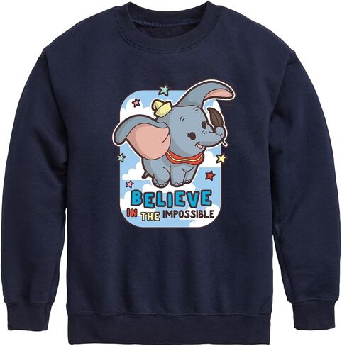 Disney Dumbo Animated - Believe in The Impossible - سترة صوفية ذات رقبة دائرية للأطفال الصغار والشباب in Kuwait