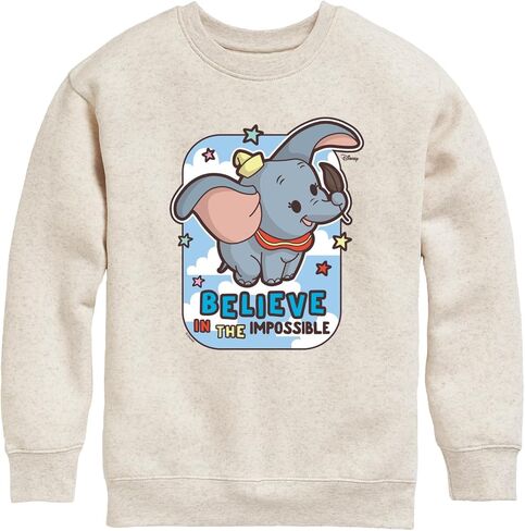 Disney Dumbo Animated - Believe in The Impossible - سترة صوفية ذات رقبة دائرية للأطفال الصغار والشباب in Kuwait