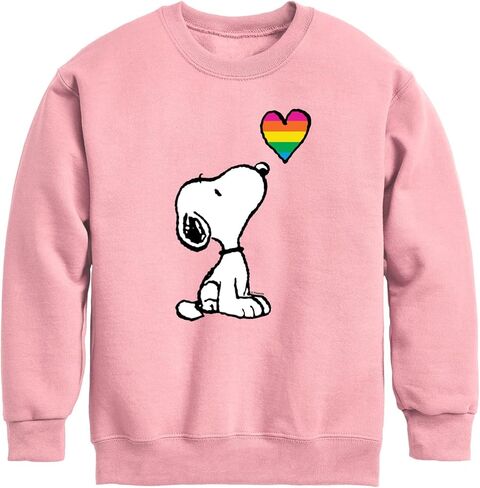 HYBRID APPAREL - Peanuts - Snoopy Rainbow Heart - Toddler & Youth Crewneck Fleece Sweatshirt in Saudi Arabia