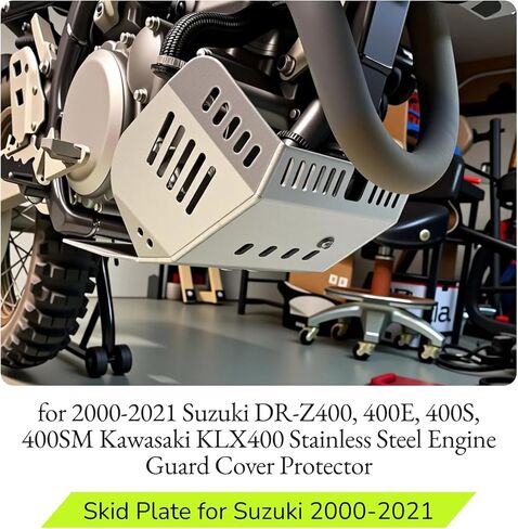 لوحة انزلاقية متوافقة مع 2000-2021 سوزوكي DR-Z400، 400E، 400S، 400SM Kawasaki KLX400 واقي غطاء حماية المحرك من الفولاذ المقاوم للصدأ in Saudi Arabia