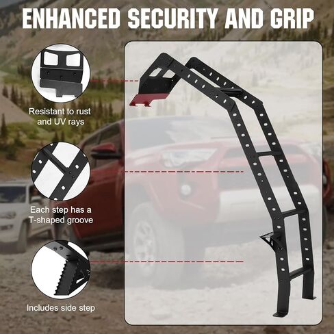 سيارة الخارجي الخلفي الباب الخلفي سلم حامل سقفي سلم ل 4 عداء 2010-2024 اكسسوارات السيارات in Kuwait