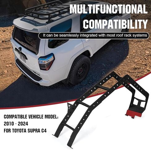 سيارة الخارجي الخلفي الباب الخلفي سلم حامل سقفي سلم ل 4 عداء 2010-2024 اكسسوارات السيارات in Kuwait