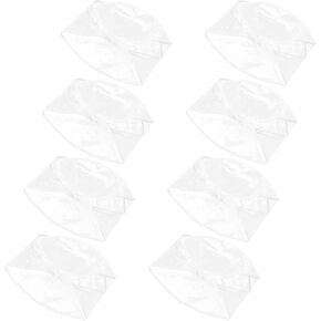 8 Pack Waterproof Plastic Rain Bonnet for Women Wide Brim Rain Hat to Protect Hairstyle Suitable for Travel and Outdoor Use Transparent in Saudi Arabia