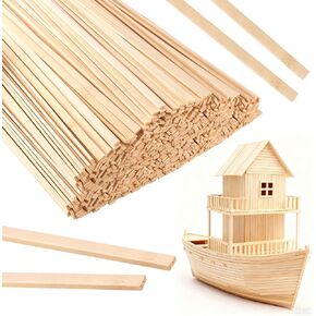 Fansunta 100pcs 15.7x0.35 Inch Strong Natural Bamboo Sticks, Wooden Craft Sticks, Extra Long Sticks, Wood Strips for Craft Projects in Kuwait