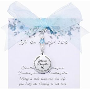 Something Blue Gift for Bride, Gift for Daughter-in-Law, Wedding Day Bridal Blue Pearl Bouquet Charm, Wedding Bridal Bouquet Charm for Bride-to-be, Blues Pearl Weddings Charms from Mother in Law in Saudi Arabia