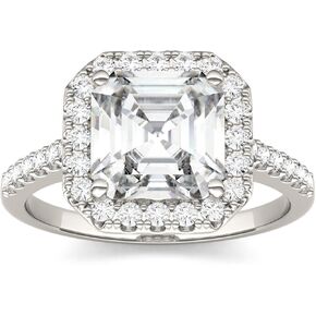 Charles & Colvard 14K White Gold Moissanite 8mm Asscher Engagement Ring, 2.69cttw DEW in Kuwait