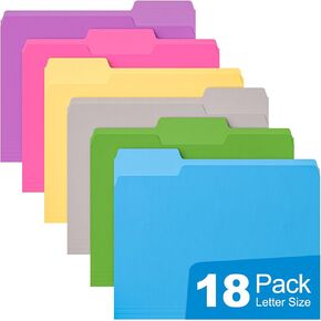 HABGP 18 Pcs Manilla Folders 8.5 x 11 Inch, 6 Colored File Folders Letter Size, 1/3-Cut Tab Paper Manila Filing Folders for School Business Office Documents Paper Files, Morandi 6 Color 18Pcs in Saudi Arabia