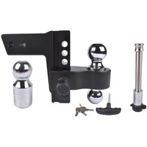Black Adjustable Trailer Hitch Fits 2.5 Inch Receiver 6 Inch Drop Rise Heavy Duty Aluminum Drop Hitch 18500 LBS GTW in Saudi Arabia