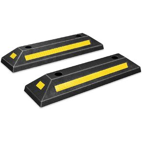DNA Motoring Heavy Duty 2 Pack Garage Aid، 22.8 "سدادة وقوف السيارات للمرآب، أرضية وقوف السيارات في موقف السيارات، مصدات الإطارات، مع شريط أصفر عاكس، 22.8" طول × 4.33" عرض × 3.34" ارتفاع in Kuwait