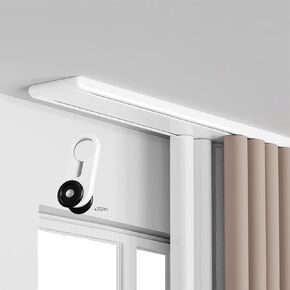 حاجز ستارة مزدوج من الألومنيوم عالي التحمل لمقسم الغرفة، حامل سقف بطول 110 متر، مثالي لخصوصية غرفة المعيشة وغرفة النوم (أبيض - 350 سم) in Kuwait