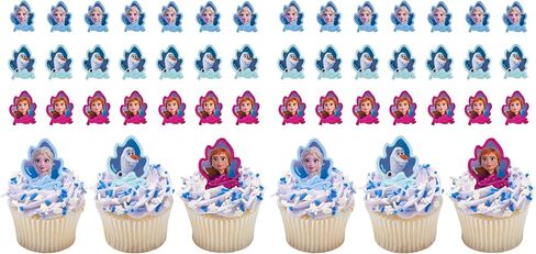DecoPac Frozen II Rings, Cupcake Decorations Featuring Elsa, Anna, And Olaf For Birthday And Christmas Celebrations - 24 Pack in Saudi Arabia
