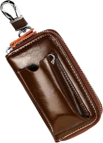 Key Case Car Pouch Pull Out Wallet Storage Supplies Holder Retro Hanging Outdoor Women Brown in Saudi Arabia