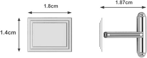 Sterling Engravable Stepped Edge Rectangle Cufflinks For Men | Luxury Men's Cuff Links With Elegant Gift Box | Crafted With .925 Sterling Silver | Suitable for All Occasions in Kuwait