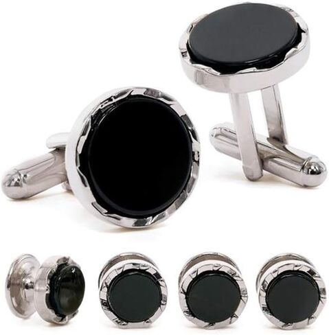 Diamond Edge Cuff Link & Stud Set in Saudi Arabia