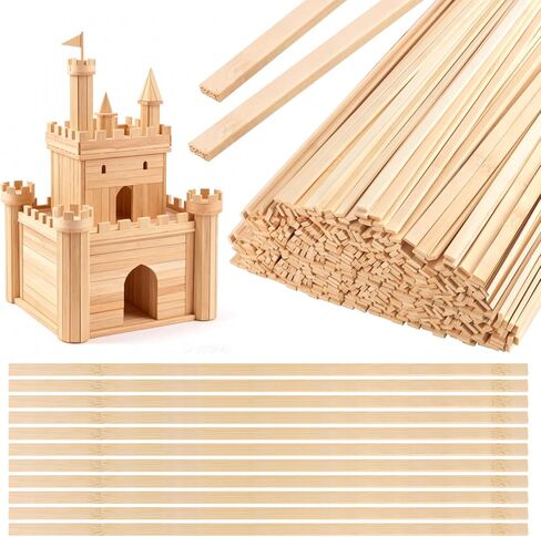 Fansunta 100pcs 15.7x0.35 Inch Strong Natural Bamboo Sticks, Wooden Craft Sticks, Extra Long Sticks, Wood Strips for Craft Projects in Kuwait