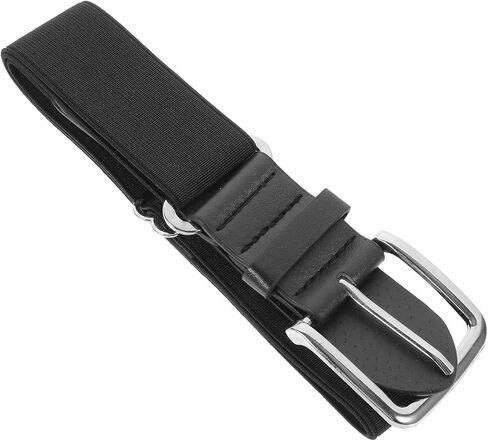 Zerodeko Elastic Baseball Belt for Men and Women, Imitation Leather Softball Sports Belt, Stretch Adjustable Outdoor Protective Waistband for Students and Adults, Black in Saudi Arabia