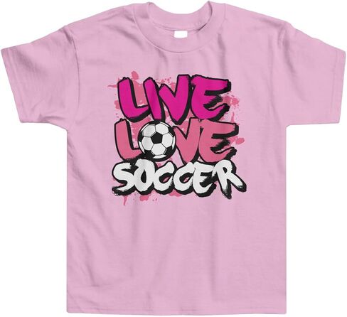 Threadrock Little Girls' Live Love Soccer Toddler T-Shirt in Saudi Arabia