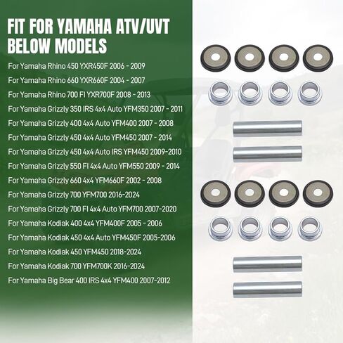 2 PCS Rear Knuckle Bushing Kit for Yamaha Rhino 450 660 700 |for Yamaha Grizzly Kodiak 350 400 450 700 - Replacement for 5KM-23448-00-00 in Saudi Arabia