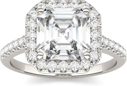 Charles & Colvard 14K White Gold Moissanite 8mm Asscher Engagement Ring, 2.69cttw DEW in Saudi Arabia