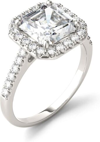 Charles & Colvard 14K White Gold Moissanite 8mm Asscher Engagement Ring, 2.69cttw DEW in Saudi Arabia