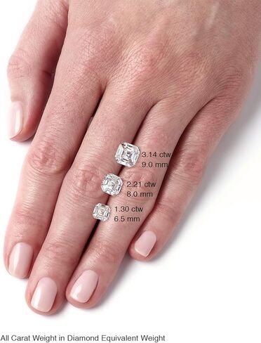 Charles & Colvard 14K White Gold Moissanite 8mm Asscher Engagement Ring, 2.69cttw DEW in Saudi Arabia