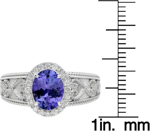 14k Solid White Gold Vintage Style Oval Gemstone and Diamond Halo Birthstone Engagement Ring in Saudi Arabia