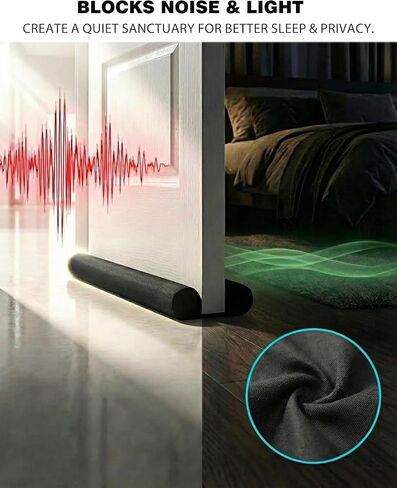 Under Door Draft Stopper, Door Draft Blocker Bottom Seal, Adjustable 30–36 in Slide-On for Standard & Thin Doors, 600D Oxford Cover, Hook & Loop Adapter, 1 Pack in Saudi Arabia