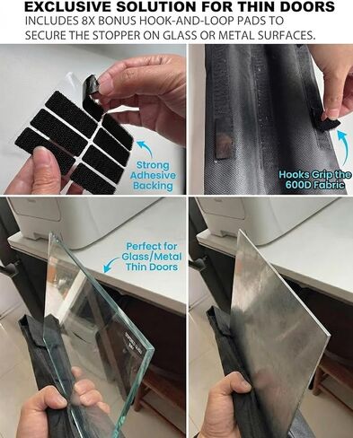 Under Door Draft Stopper, Door Draft Blocker Bottom Seal, Adjustable 30–36 in Slide-On for Standard & Thin Doors, 600D Oxford Cover, Hook & Loop Adapter, 1 Pack in Saudi Arabia